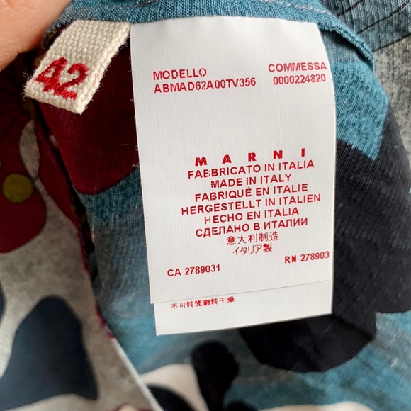 MARNI Flower Print Dress with a belt - Picture 9 of 11